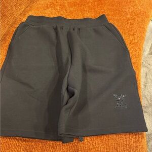 Louis Vuitton Black Athletic Logo Embellished Men's Shorts